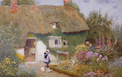 Tauben füttern von Arthur Claude Strachan